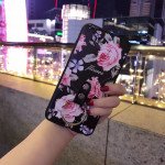 Wholesale iPhone 7 Plus Classic Flower Design Ring Holder Case (Black)